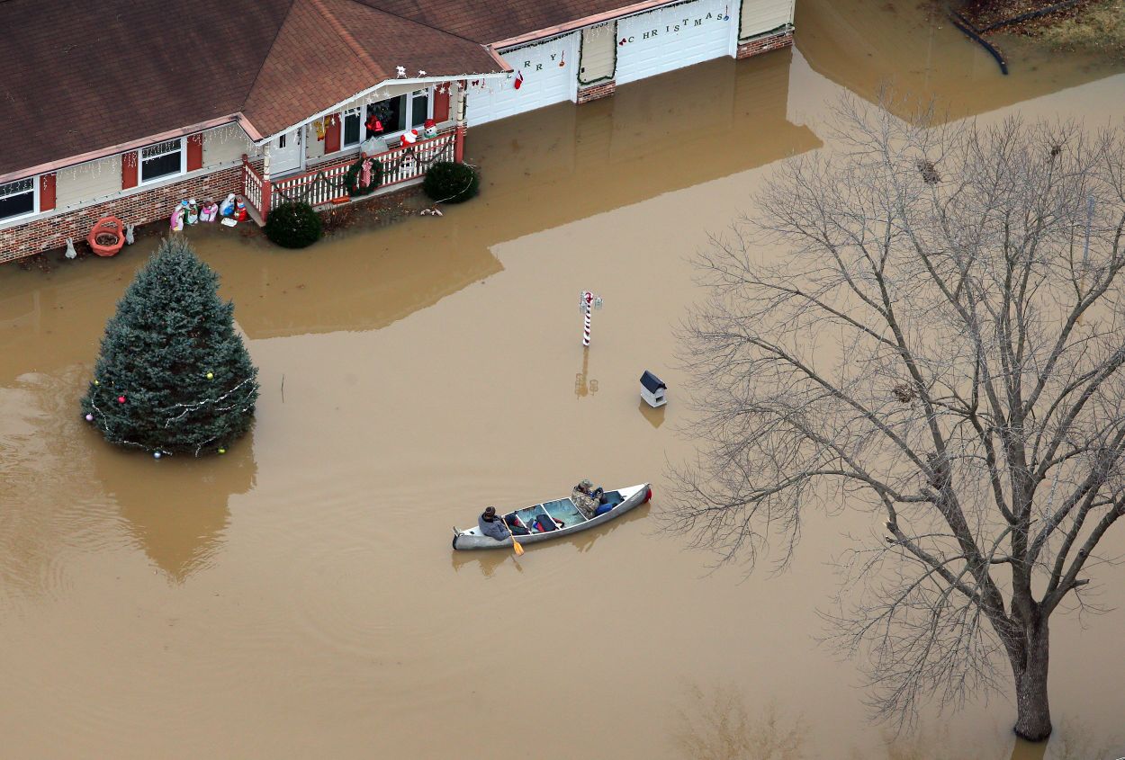 Historic flooding on the Meramec River flood Arnold